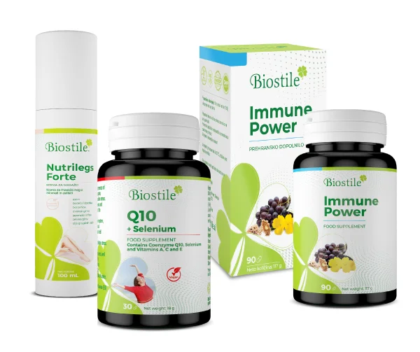 Paket Immune Power + Q10 + Selenium + Nutrilegs Forte (krema) 100mL